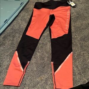 Under Armour Black and Coral Leggings